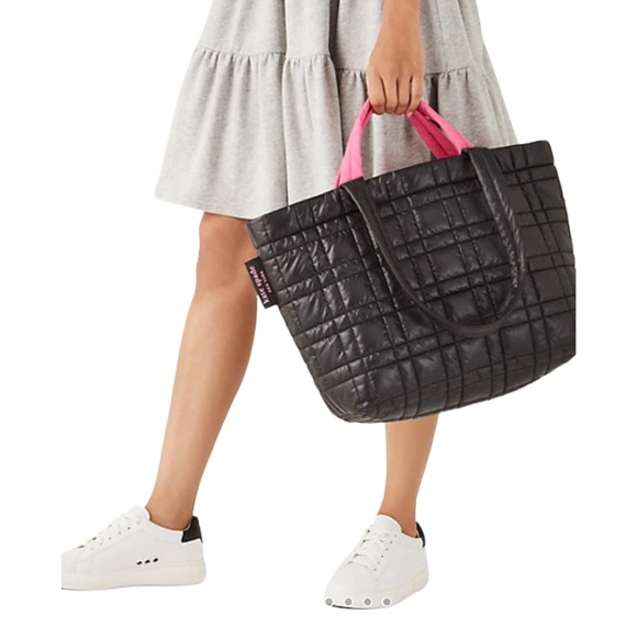 Kate Spade Softwhere Quilted Black Pink Nylon Tote Computer Bag - Picture 10 of 12